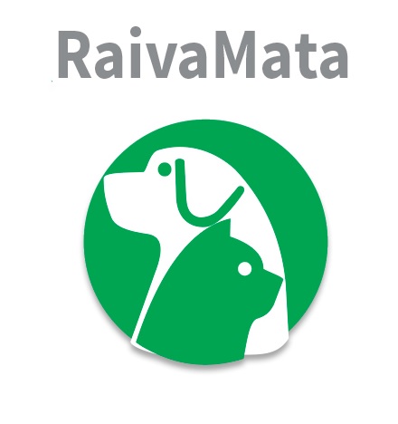 Imagem ilustrativa de um cão e um gato, em verde e branco. Na parte superior está escrito: Raiva Mata