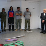 A imagem mostra a apresentação da presidência do CFMV, do CRMV-SP e dos Membros da Comissão de Resgate Técnico Animal e Medicina Veterinária de Desastres do Regional.