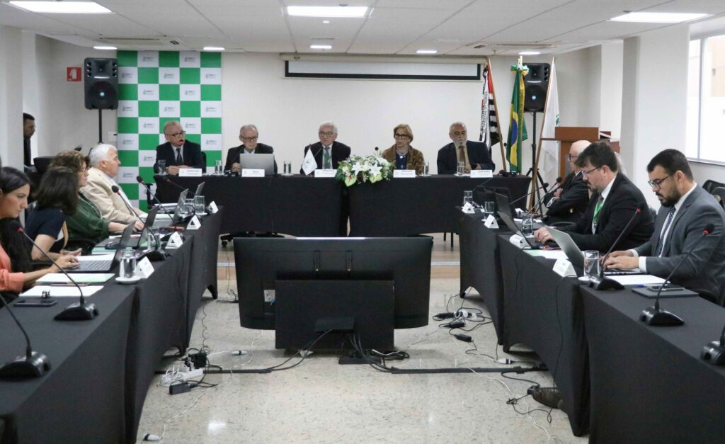 A imagem mostra a reunião com membros da Plenária do CFMV