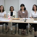 Na foto, as integrantes da mesa escrutinadora do processo eleitoral do CRMV-SP, Angela Maria Branco, Noeme Sousa Rocha, Ana Cristina Tasaka e Juliana Santeramo.