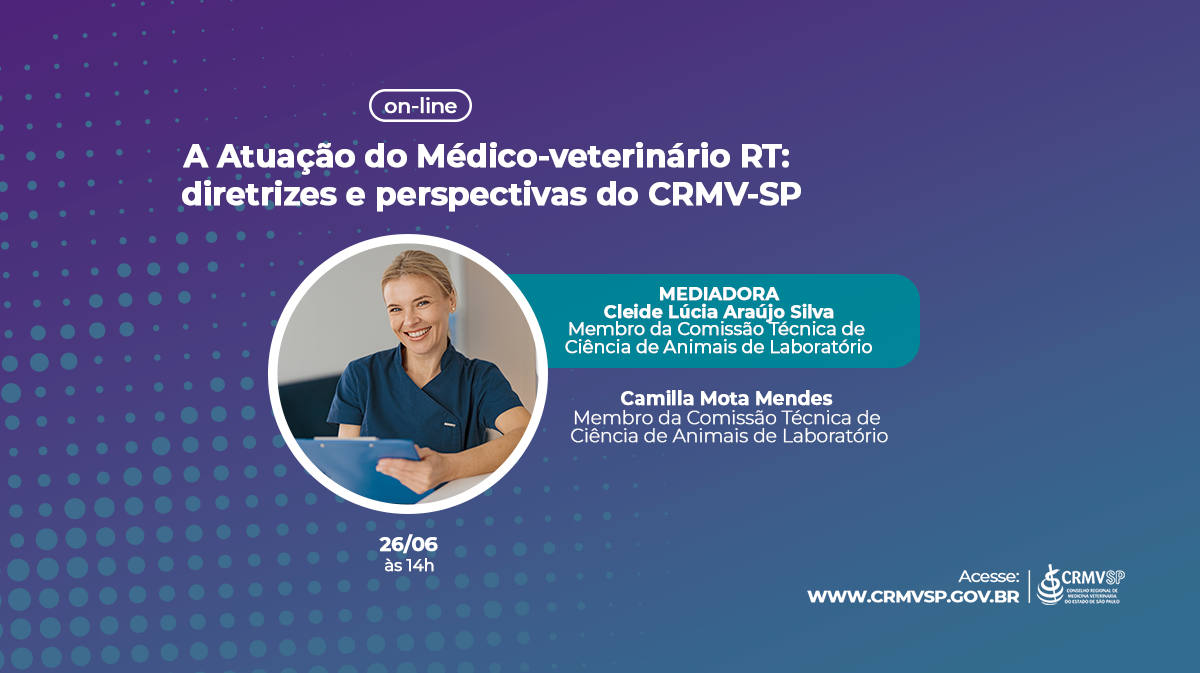 Imagem de divulgação do evento on-line Atuação do Médico-veterinário RT.
