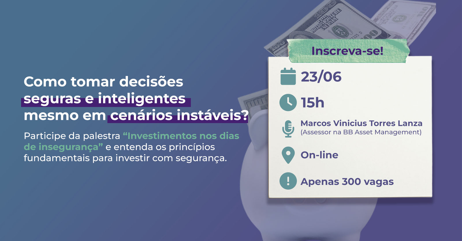 Imagem ilustrativa de divulgação de palestra.