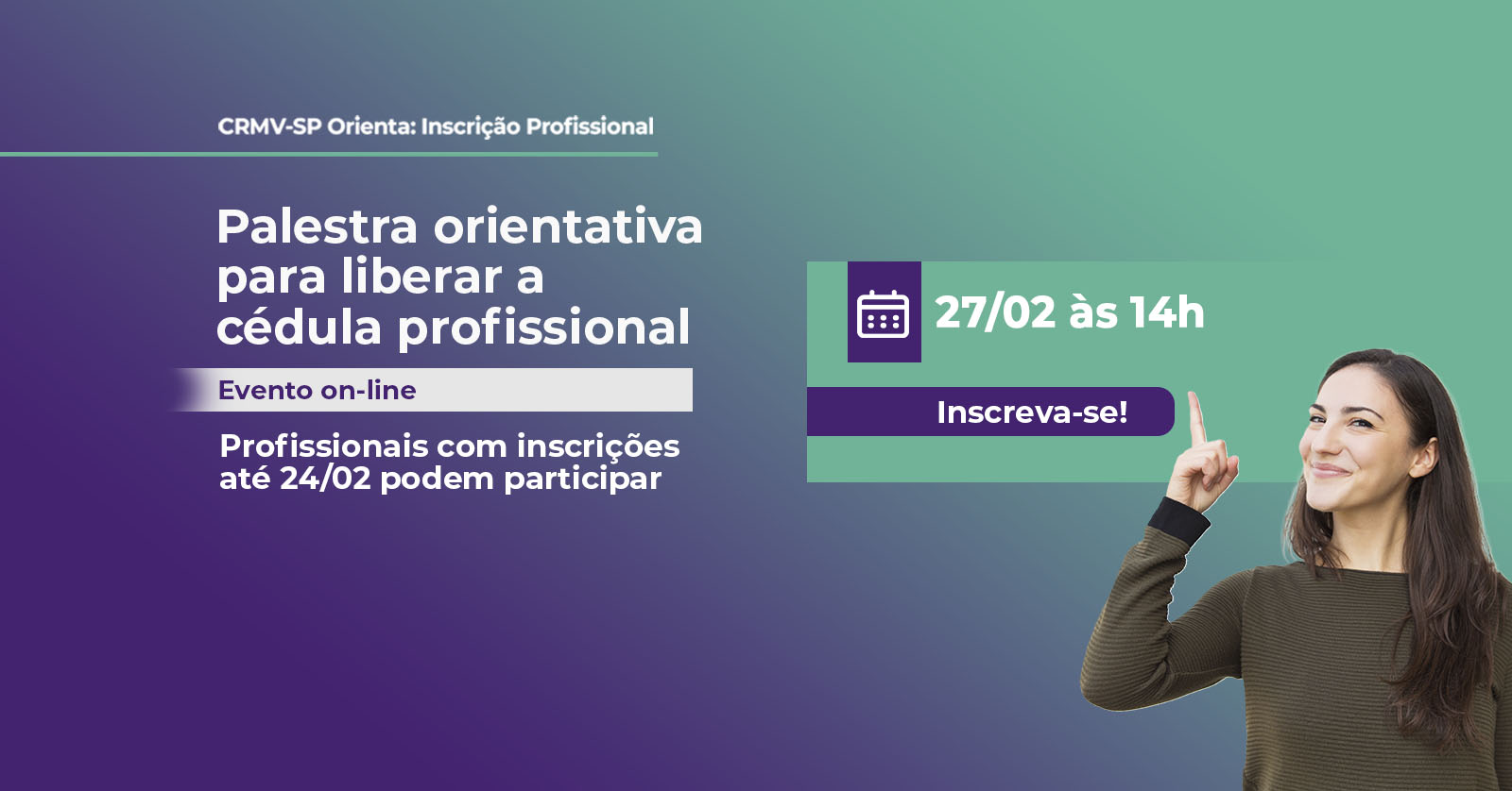 Palestra orientativa para liberar a cédula profissional - Evento on-line - 27/02 às 14h.