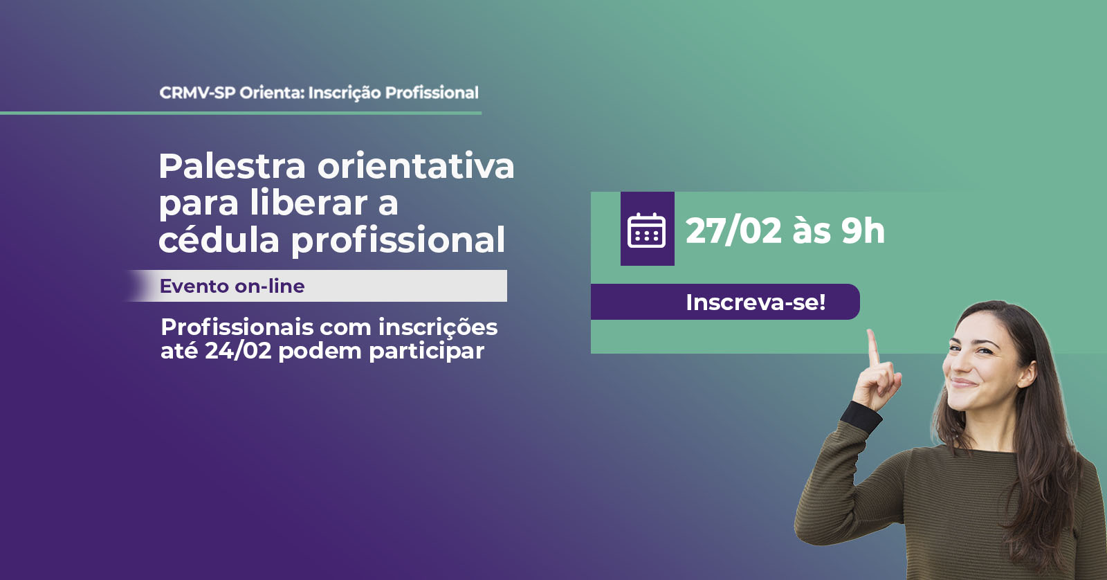 Palestra orientativa para liberar a cédula profissional - Evento on-line - 27/02 às 9h.