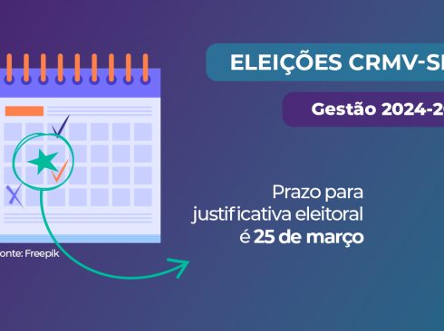 O prazo para a justificativa eleitoral para quem não votou na eleição do CRMV-SP é dia 25 de março.