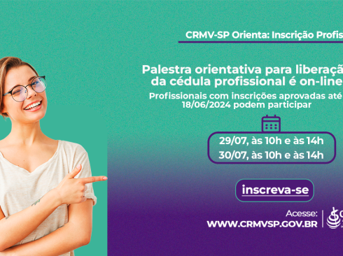 Imagem ilustrativa sobre a palestra CRMV-SP Orienta.