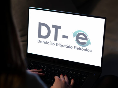 imagem de uma tela de computador com texto DT-e
