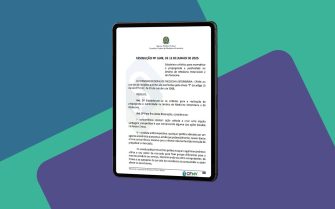 imagem de um tablete reproduzindo o texto da resolução.